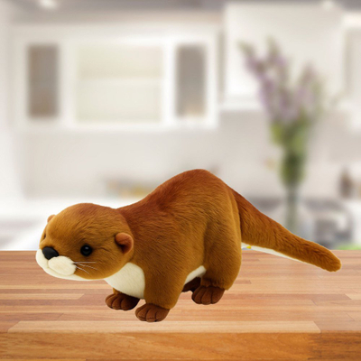 Lodër pelushi vidër Plush, 50cm, kafe me bark të bardhë