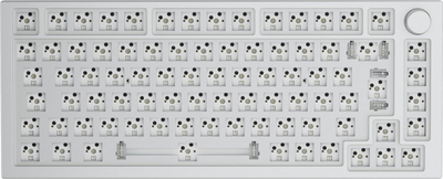 Tastierë gaming Glorious GMMK Pro Barebones 75%, hot swap, trup metal, e bardhë