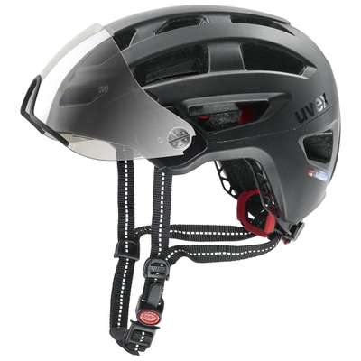 Kaskë biçiklete Uvex Finale Visor, 56-61cm, me vizor, e zezë mat