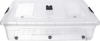Kuti ruajtjeje Orion me kapak, 55L, transparente