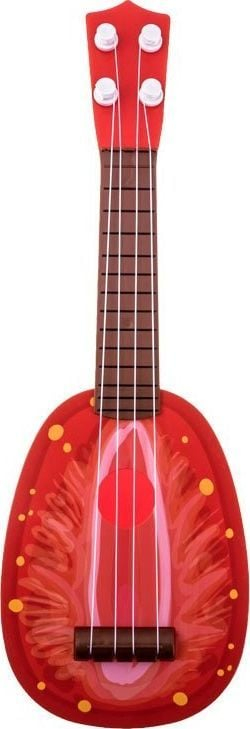Kitarë lodër për kalamaj IN0033, ukulele me fruta, plastike, e kuqe