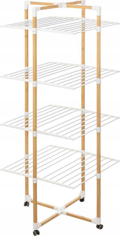 Tharëse vertikale për rroba 5five Tower, 40m, me 4 rrota, efekt dru natyral