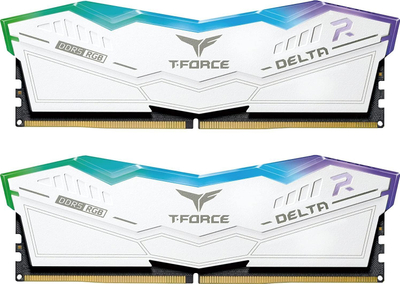 RAM TeamGroup T-Force Delta RGB DDR5 32GB, 7600MHz, kit 2x16GB, e bardhë