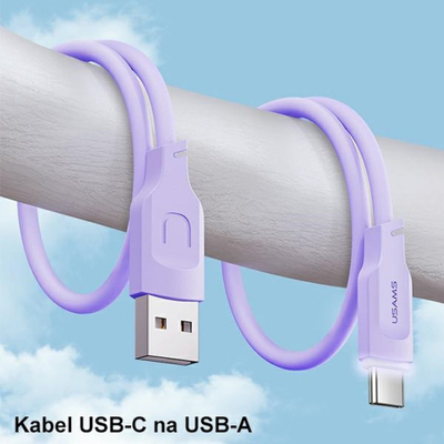 Kabllo USB Usams Lithe, USB A në USB C 1.2m, 66W, lejla