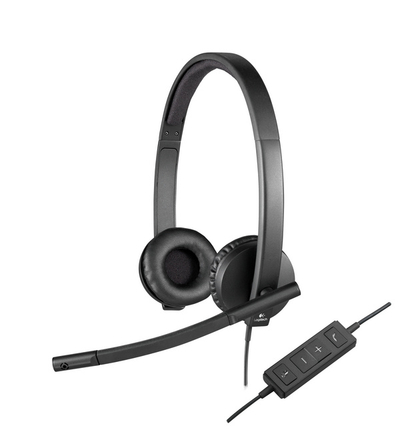 Kufje Logitech H570e, me kabllo, të zeza