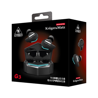 TWS слушалки Kruger&amp;Matz Warrior G3, Bluetooth 5.0, црна