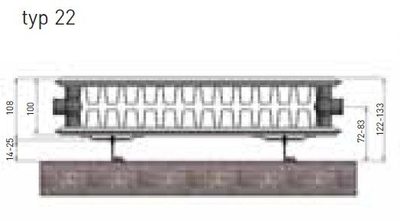 Panel radiator C22 066, 900x1200mm, 916W, i bardhë