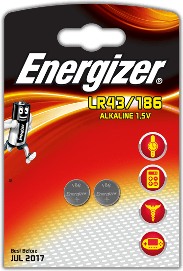 Bateri knope Energizer LR43, set 2 copë, alkali