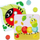 Lojë druri me kunja Tooky Toy Pattern Pegs Big, edukative, me figura insektesh, shumëngjyrëshe