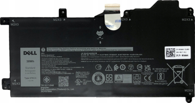 Bateri për laptop Dell Latitude 7200 7210, 2 cell, 38Wh, e zezë
