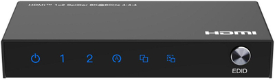 Ndarës HDMI Microconnect 1x2, 8K 60Hz, i zi