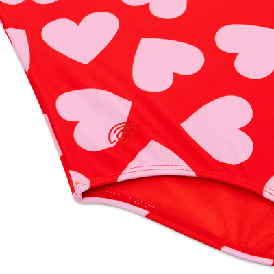 Swimsuit | Hearts Red | për vajza pa mëngë  122/128