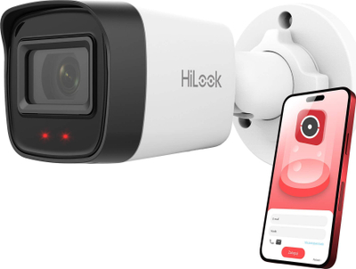 Kamerë IP HiLook IPCAM-B2-P, 2MP 1080p, PoE, e bardhë