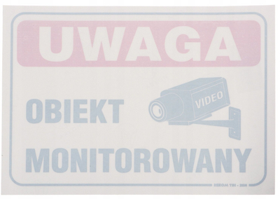 Stiker sigurie Signwell Attention Monitored Object N 25x17, për xham, i verdhë
