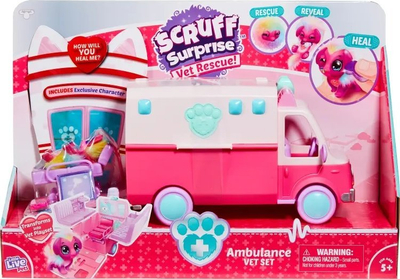Set lojërash Moose Scruff a Luvs Little Rescue Ambulance, ambulancë lodër, me aksesorë, shumëngjyrëshe