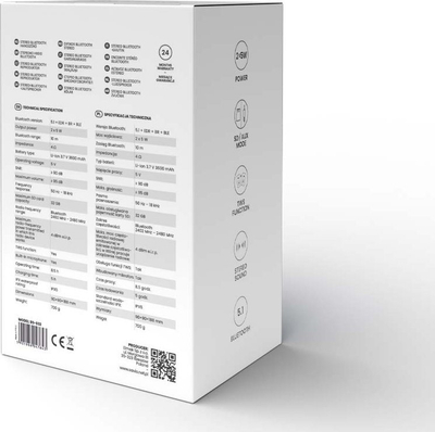 Altoparlant Bluetooth Savio BS-032, 10W, TWS, i bardhë