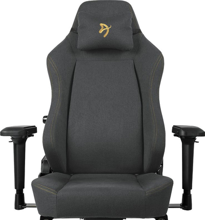 Karrige gaming Arozzi Primo, mbështetje mesit, krahë 4D, gri e errët me ari