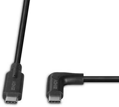 Kабел USB C LINDY 0.5m, USB 3.2, со агол 90°