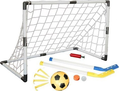 Portë hokeji Master Goal, set me top dhe shkopinj, 94 x 61 x 48 cm, e bardhë