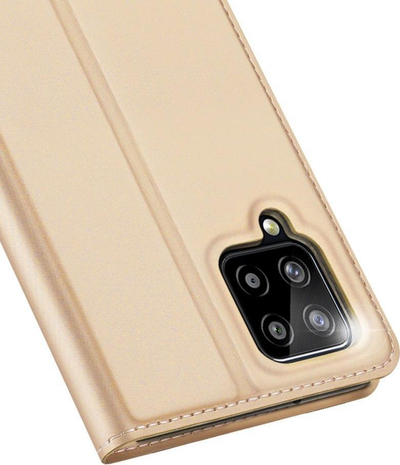 Këse telefoni DUX DUCIS Skin Pro për Samsung Galaxy A22 4G, tip portofol, me stand, ngjyrë gold