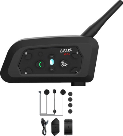 Interkom motoçiklete Ejeas V6 Pro+, Bluetooth 5.1, IP67