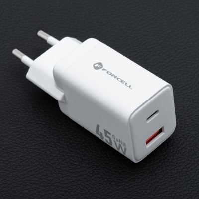 Karikues muri Forcell F-Energy, 45W, me 2 porta USB, i bardhë