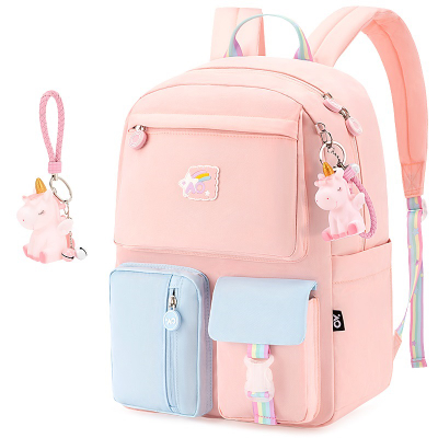 Çantë shkollore për fëmijë Promax Unicorn, 29x16x41, rozë/ kaltër