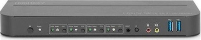 Switch KVM Digitus 4x1, DP dhe HDMI Out, USB 3.0, 4K 60Hz, i zi