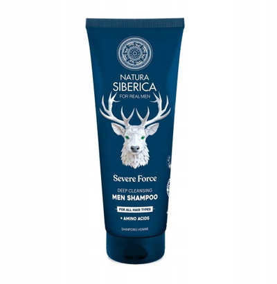 Shampo flokësh Natura Siberica For Men Severe Force, pastrim i thellë, për të gjitha llojet e flokëve, 200ml