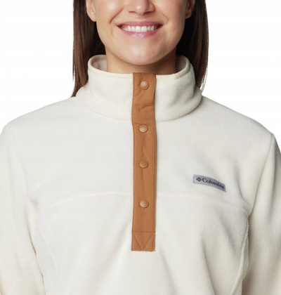 Bluzë fleece Columbia Benton Springs II Half Snap, për femra, me jakë të lartë, e bardhë