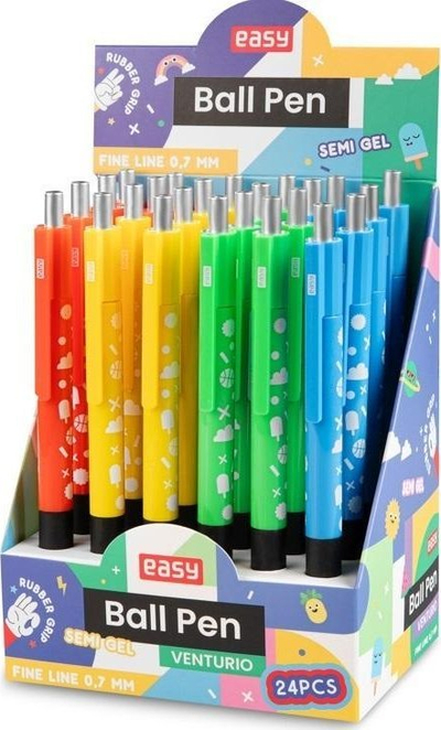 Set stilolapsa me bojë xheli Easy, majë 0.7 mm, 24 copë, ngjyrë e kaltër