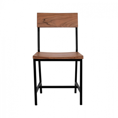 Karrige ngrënie HM8179.11, dru acacia masiv, metal, natyrale e zezë