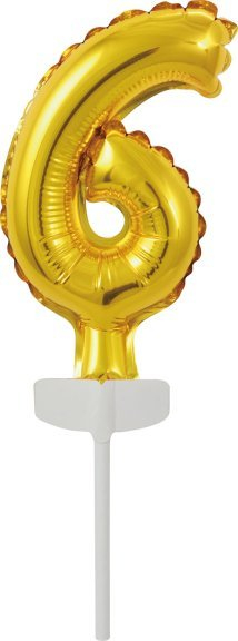 Balon dekorativ me helium Micro Size numër 6, 11 x 7 cm, ngjyrë ar