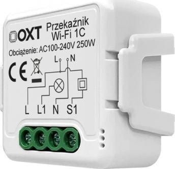 Rele inteligjente WiFi Tuya OXT T221, një kanal, kontroll nga aplikacioni, e bardhë