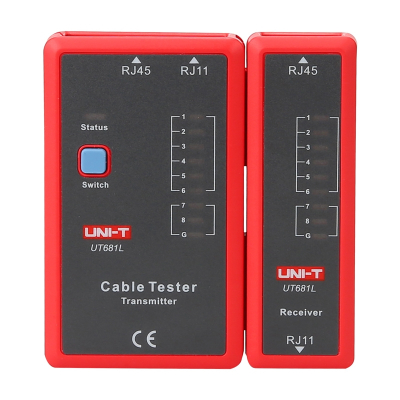 Tester kabllosh UNI-T UT681L, RJ45 RJ11, ekran LED, i kuq