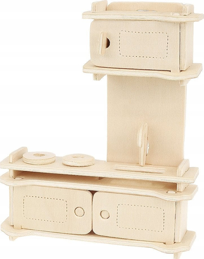 Set mobiljesh druri për kukulla KRUZZEL, 34 pjesë, vetëmontim, natyral