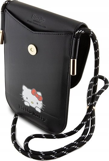 Торбичка за телефон Hello Kitty Hello Lthr Phn Bag 10, кожа, црна