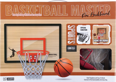 Set basketbolli Mega Creative 545097, me tabelë dhe top, për kalamaj, shumëngjyrësh