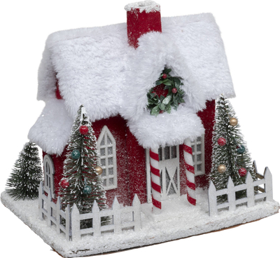 Dekoratë shtëpia e Babagjyshit Feeric Christmas, 25.5 cm, e kuqe