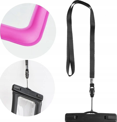 Çantë universale uji-rezistente për telefon, mbyllje plastike, verore, rozë