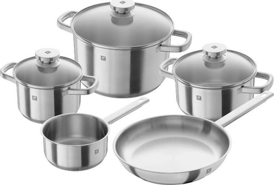 Set tenxheresh Zwilling Quadro, 8 pjesë, çelik inox, për soba me induksion, ngjyrë argjendtë