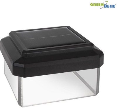 Lampë solare LED GreenBlue GB127, për majë shtylle 80x80, për kopësht, e zezë