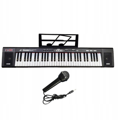 Sintetizator elektronik Bakeys, 54 taste, me mikrofon, i zi