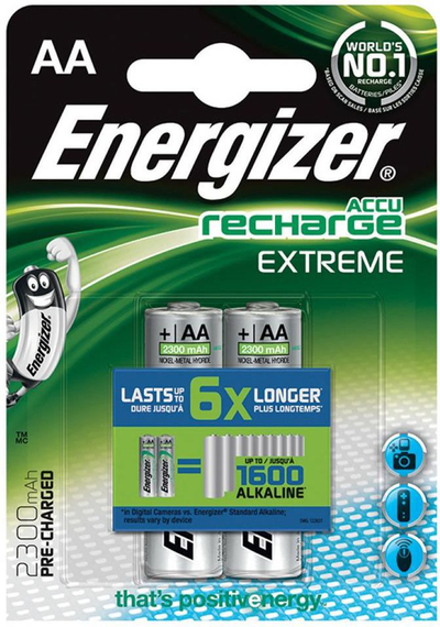 Bateri AA Energizer Accu Recharge R6 2300mAh, 2 copë