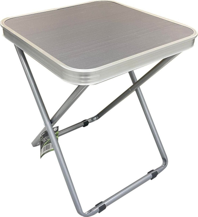 Karrige tavolinë palosëse Enero Camp 2 në 1, për kopsht dhe kamping, metal dhe MDF, gri