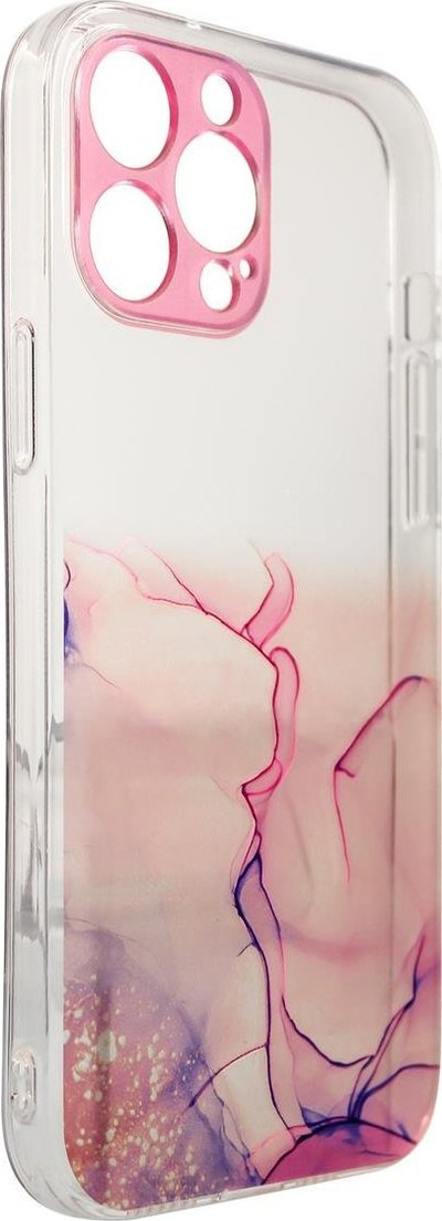 Mbrojtëse telefoni Hurtel Marble Case për iPhone 12 Pro, xhel, motiv mermeri, rozë