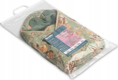 Mbështjellës për ulëse makine Sensillo Velvet Car Seat Wrap, material velvet, me lule, jeshil