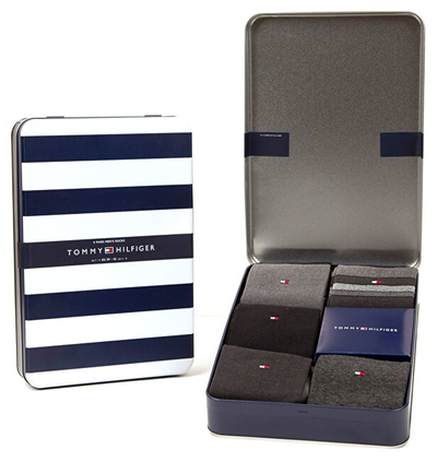 Set çorape Tommy Hilfiger Birde 492005001-200, 5 palë, zi/hiri, Nr 43-46