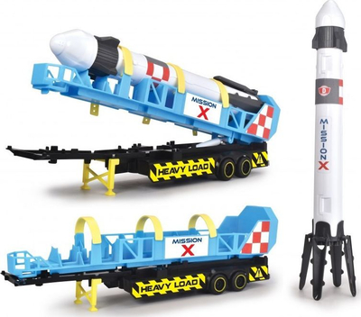 Lodër kamion Dickie Space Mission Truck, me raketë 30cm, me drita dhe zë, shumëngjyrësh