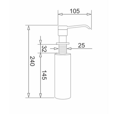 Dozator lëngjesh kuzhine Pyramis DP-01, 300ml, krom